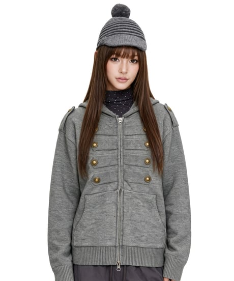 REGALIA ZIP CARDIGAN /3color