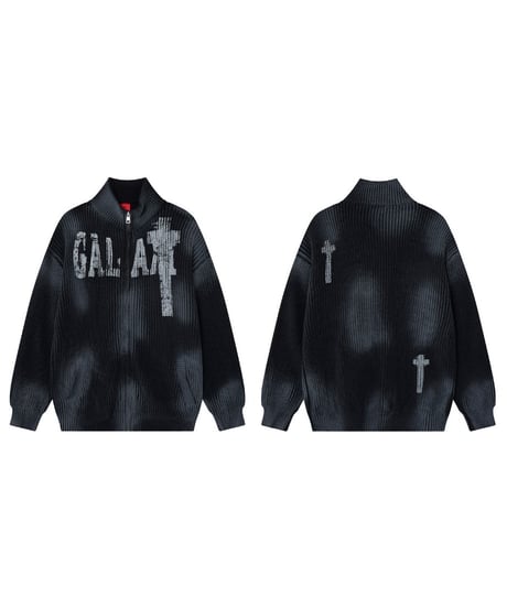GHOSTMARK ZIP KNIT /2color