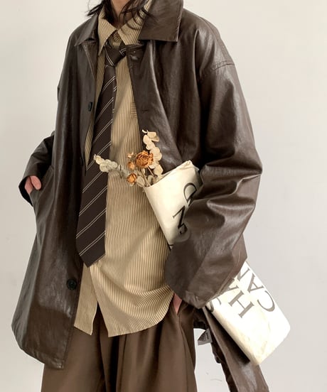 VINTAGEFORM LEATHER COAT /2color