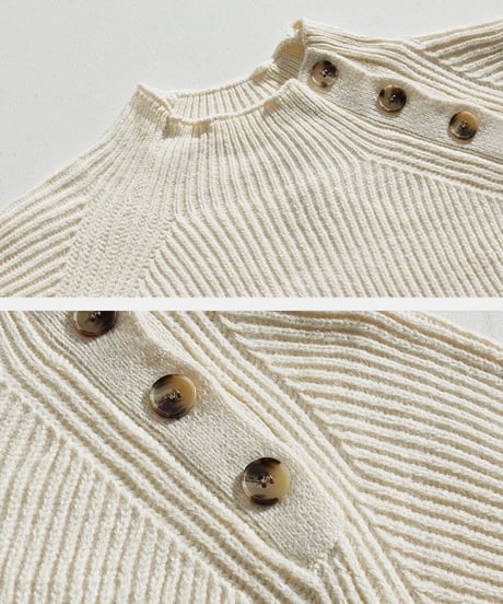 ASYMORA HIGH NECK KNIT /2color