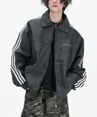 FADE LEATHER TRACK JACKET /2color