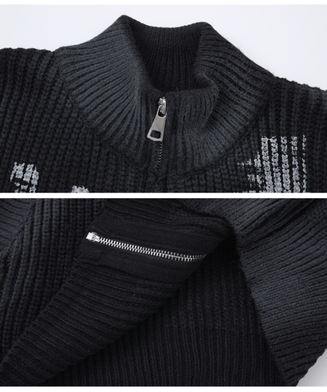 GHOSTMARK ZIP KNIT /2color