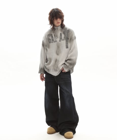 GHOSTMARK ZIP KNIT /2color