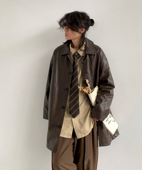 VINTAGEFORM LEATHER COAT /2color