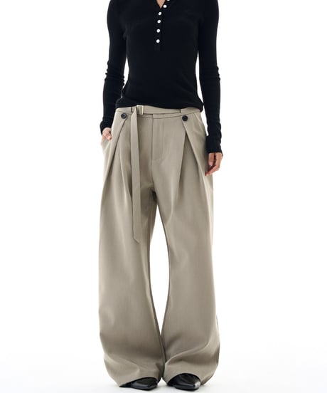 LUXPLEAT DRAPE PANTS /2color