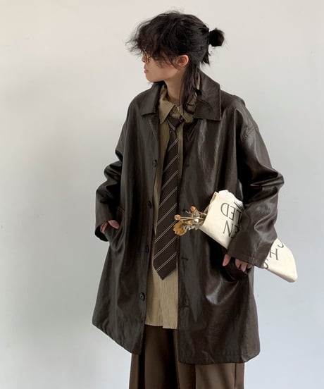 VINTAGEFORM LEATHER COAT /2color