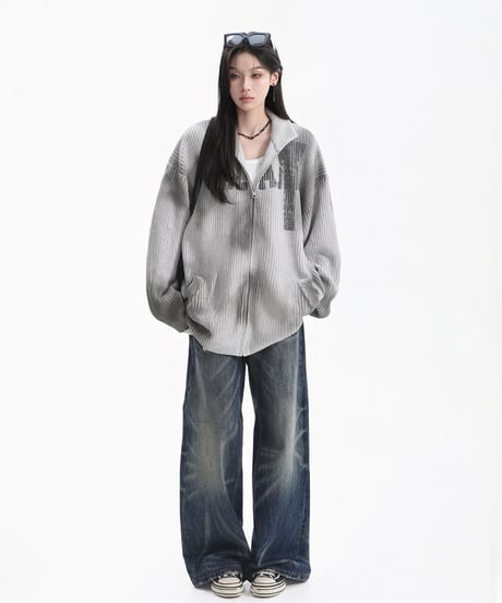 GHOSTMARK ZIP KNIT /2color