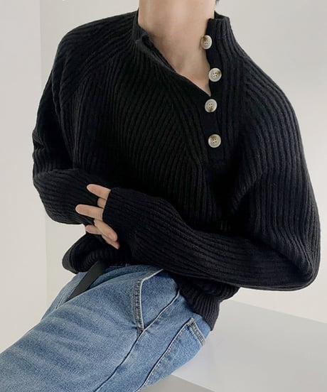 ASYMORA HIGH NECK KNIT /2color