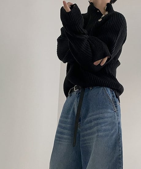ASYMORA HIGH NECK KNIT /2color