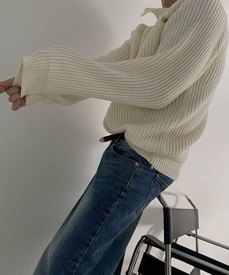 ASYMORA HIGH NECK KNIT /2color