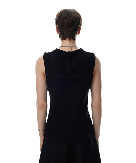 LUXRIB SLEEVELESS HOODIE /2color