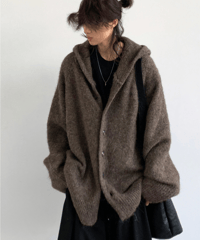 WOOLNEST HOODED CARDIGAN /3color