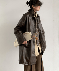 VINTAGEFORM LEATHER COAT /2color