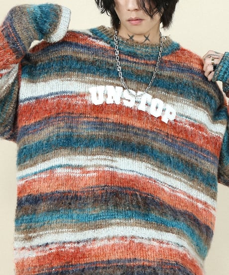 HAZESTRIPE MOHAIR KNIT /2color
