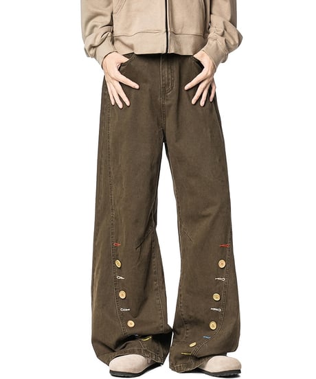 BUTTONCRAFT WIDE PANTS /3color