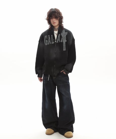 GHOSTMARK ZIP KNIT /2color