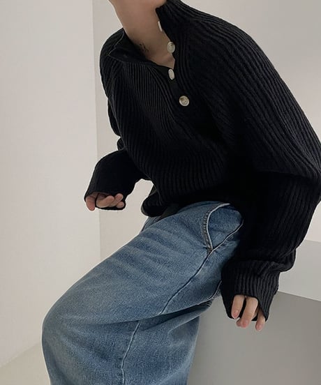 ASYMORA HIGH NECK KNIT /2color