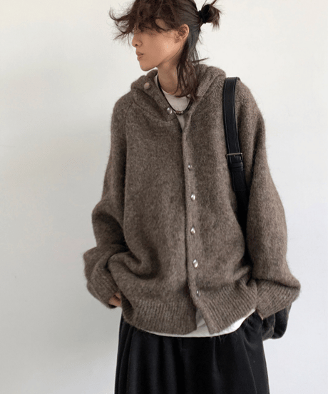 WOOLNEST HOODED CARDIGAN /3color