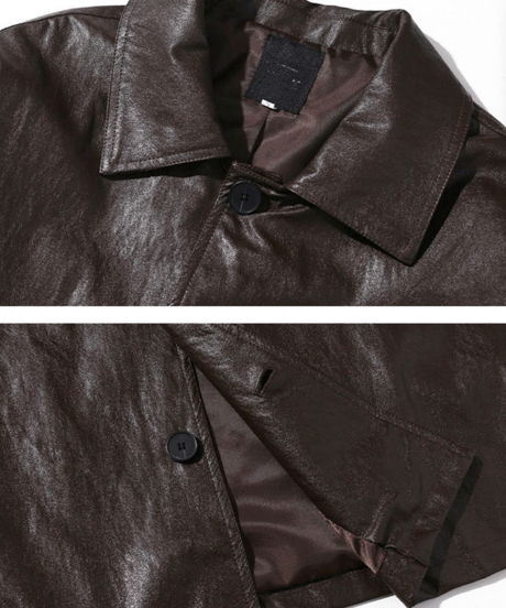 VINTAGEFORM LEATHER COAT /2color