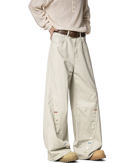 BUTTONCRAFT WIDE PANTS /3color