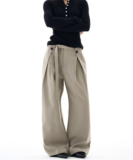 LUXPLEAT DRAPE PANTS /2color