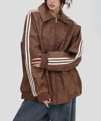 FADE LEATHER TRACK JACKET /2color