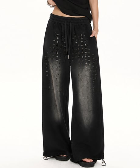 EYELET FADE SWEAT PANTS