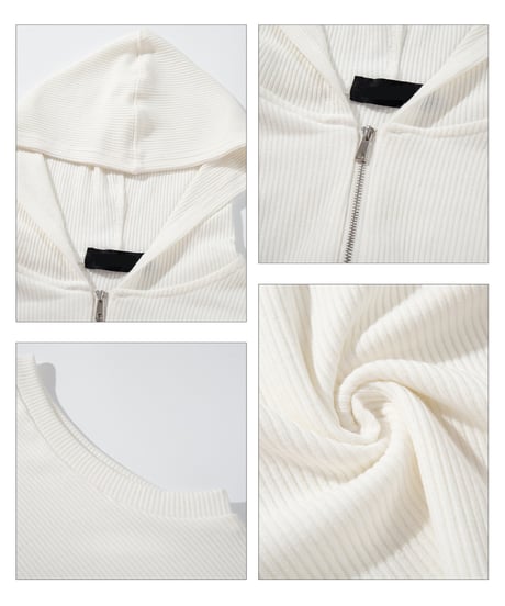 LUXRIB SLEEVELESS HOODIE /2color