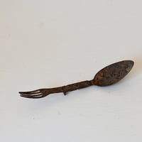 フランス　錆びたミリタリーの一体型スプーン&フォーク