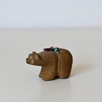 アメリカ　ズニ族のクマのフェティッシュ　F・Eriacho