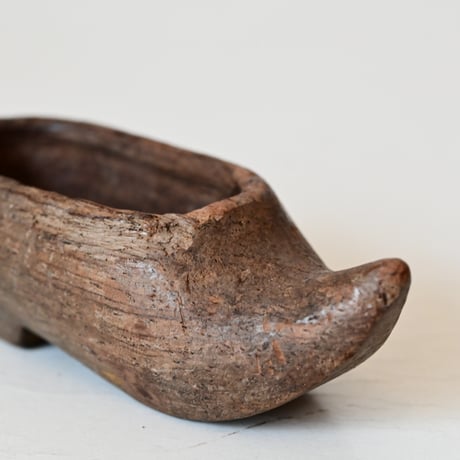 フランス　古い小さな木靴のオブジェ（片方のみ）　W:9cm