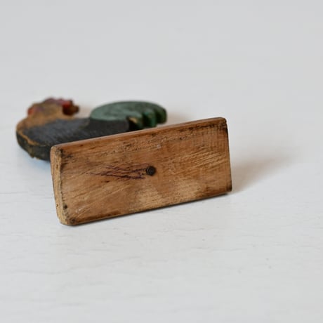 フランス　にわとりの木製おもちゃ　W:4.7cm