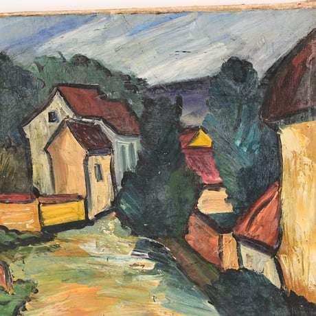 フランス  ALAIN CHERVET作 風景画 オイルペインティング