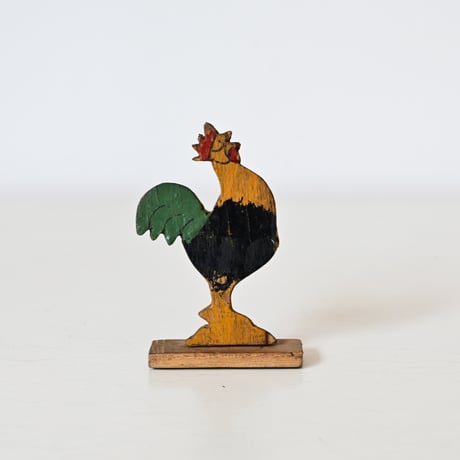 フランス　にわとりの木製おもちゃ　W:4.7cm