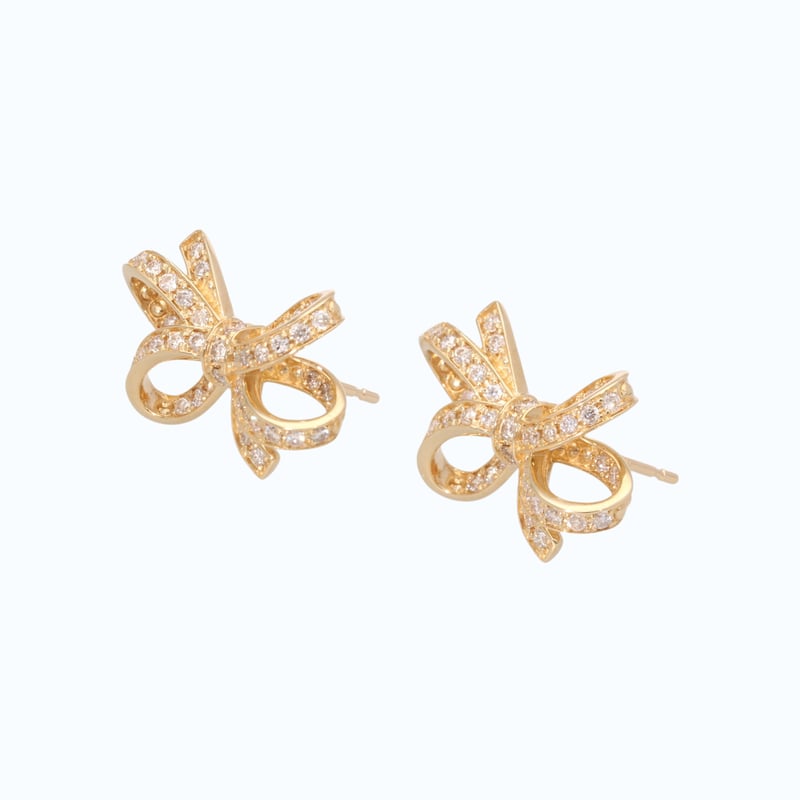 ダイヤモンド リボンピアス WE0383 | WATANABEYA