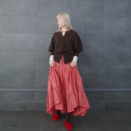 Tiny Floral DAN DAN SKIRT - romantic red