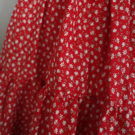 Tiny Floral DAN DAN SKIRT - romantic red
