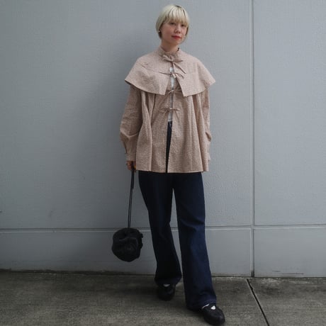 Tiny Floral 3WAY BLOUSE - gentle pink greige