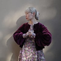 GO GO VINTAGE!  VELOUR BOLERO JACKET - garnet