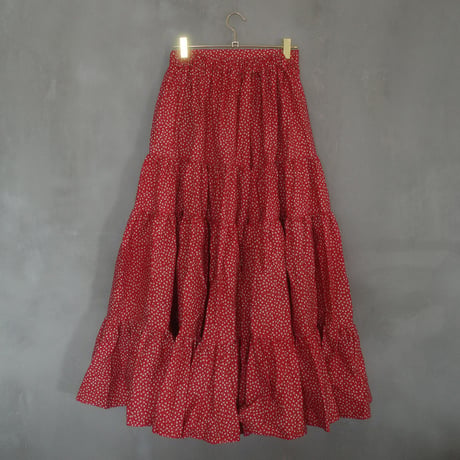 Tiny Floral DAN DAN SKIRT - romantic red