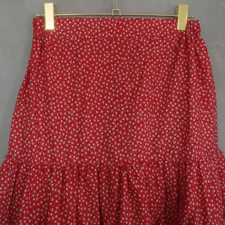 Tiny Floral DAN DAN SKIRT - romantic red
