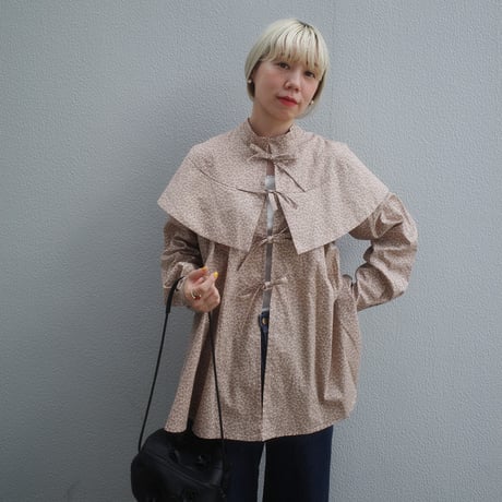 Tiny Floral 3WAY BLOUSE - gentle pink greige