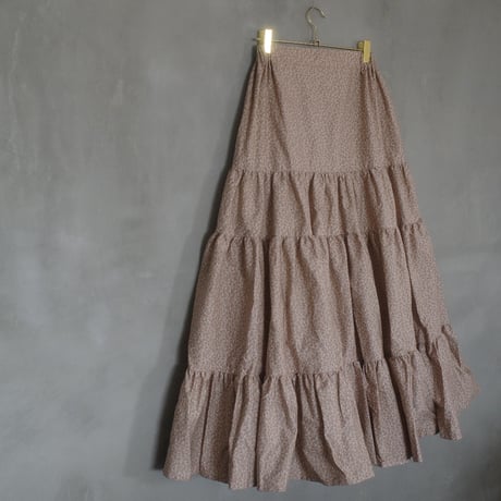 Tiny Floral DAN DAN SKIRT - gentle pink greige