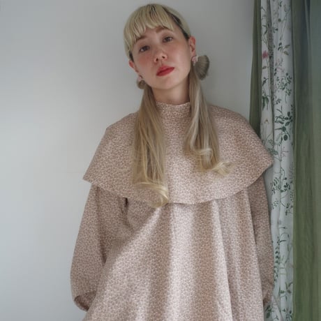 Tiny Floral 3WAY BLOUSE - gentle pink greige