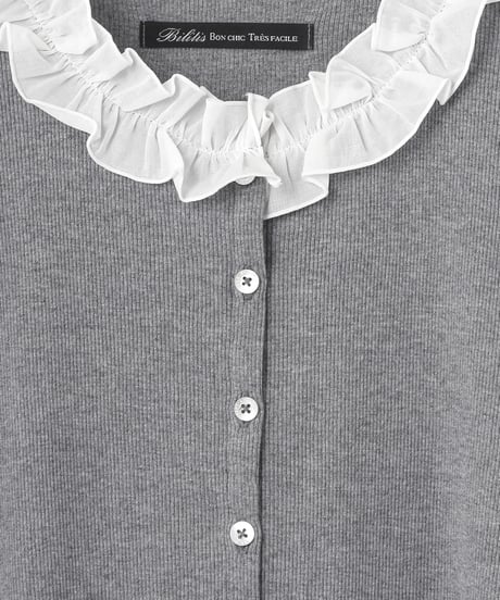 2916-497 Frill Collar Cardigan ¥22,000