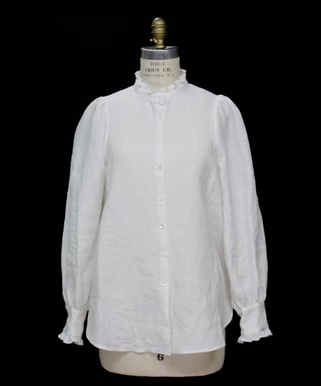 2911-958 Linen Stand Collar Blouse ¥30,800