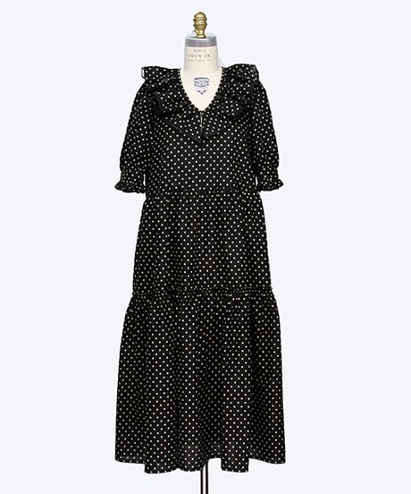 2913-717 Frill Tiered Dress(Dot) ¥49,500
