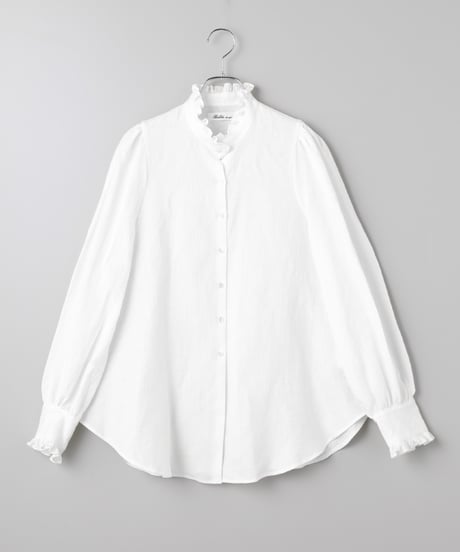 2911-958 Linen Stand Collar Blouse ¥30,800