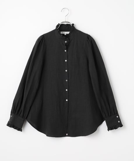 2911-958 Linen Stand Collar Blouse ¥30,800
