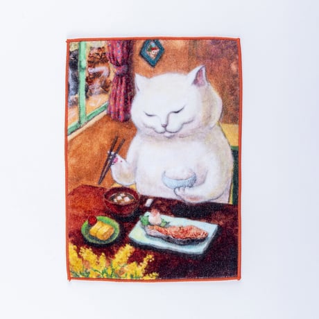 カマノレイコ タオルハンカチ（ねこのくらし）
